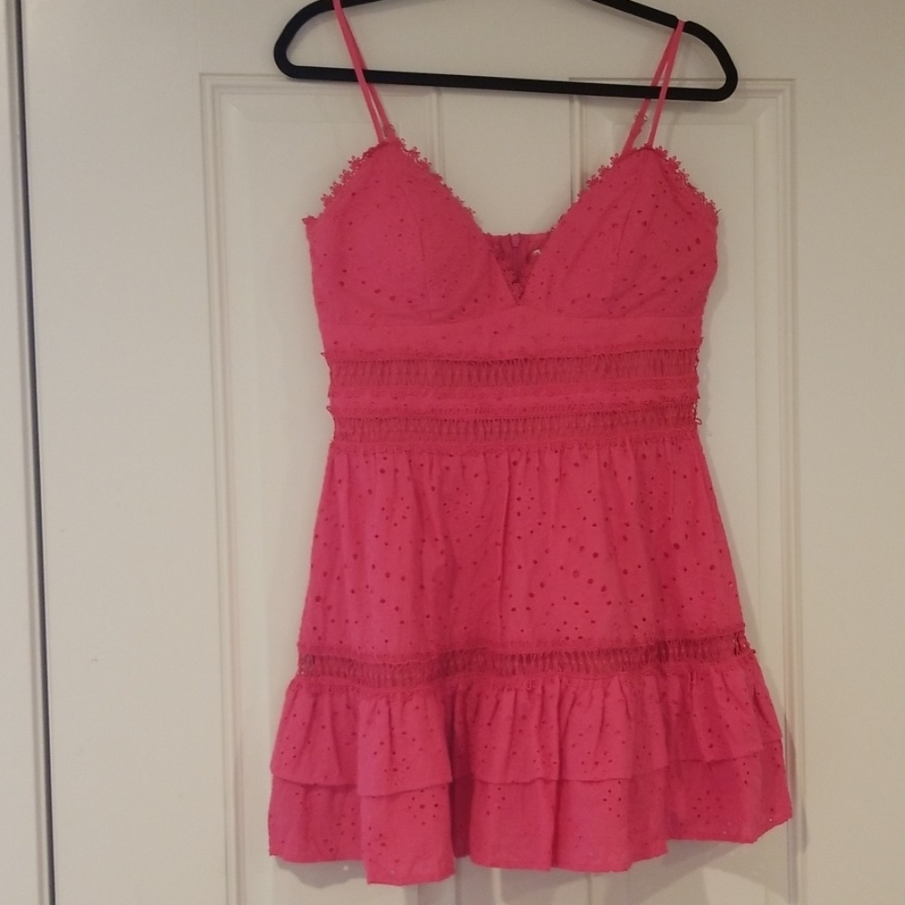 Eyelet spaghetti strap dress